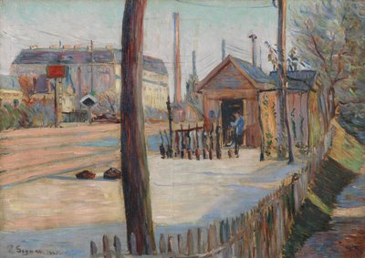 Spoorwegknooppunt bij Bois-Colombes door Paul Signac